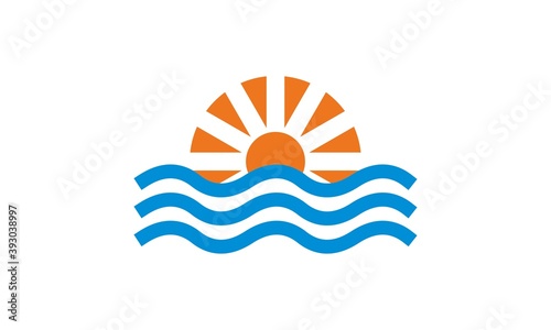sun and water wave logo