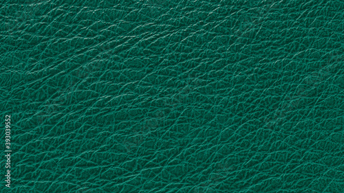 Turquoise leather texture background. Calf and lamb skin close. 3D-rendering