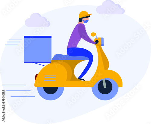 consegna a domicilio con scooter