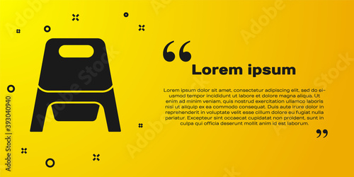 Black Baby potty icon isolated on yellow background. Chamber pot. Vector.