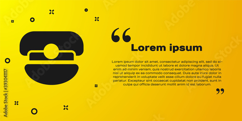 Black Captain hat icon isolated on yellow background. Vector.
