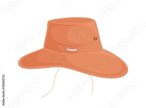 Summer pink female panama with drawstring. Fabric women brimmed hat in cowboy...