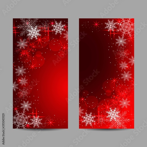 Set of vector banners with stars and snowflakes