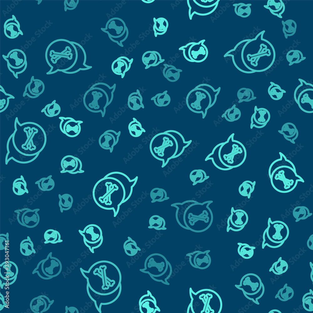 Green line Location pirate icon isolated seamless pattern on blue background. Vector. Green line Location pirate icon isolated seamless pattern on blue background. Vector.