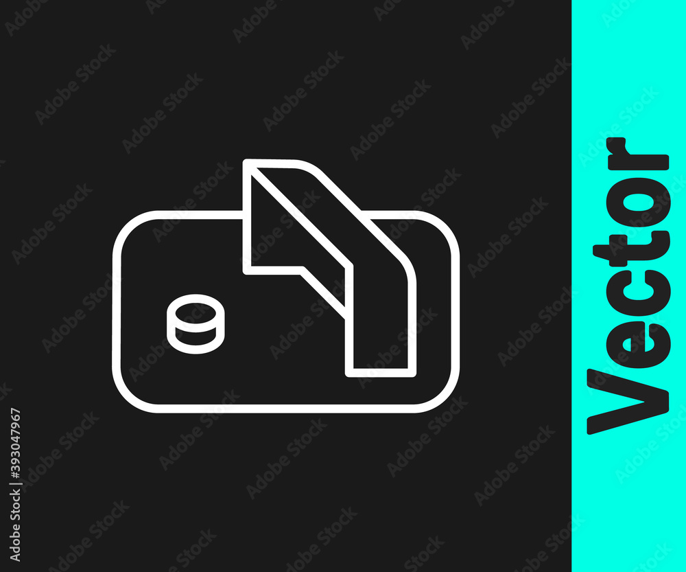White line Ice hockey goal with net for goalkeeper icon isolated on black background. Vector. White line Ice hockey goal with net for goalkeeper icon isolated on black background. Vector.