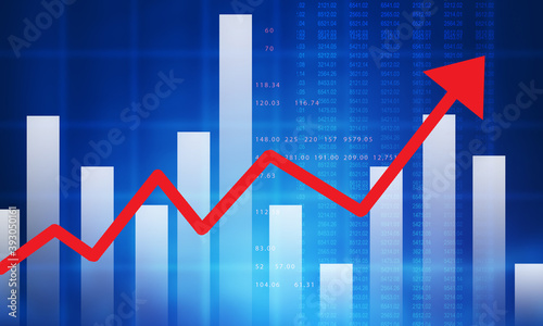 Stock market graph online business. stcok exchange concept. Digital illustration.