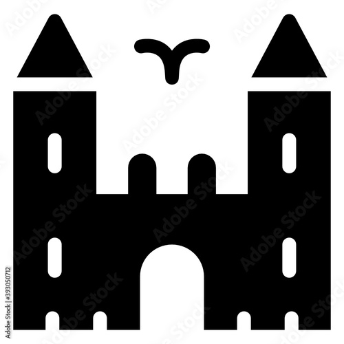 Icon of cologne castle building in filled style 