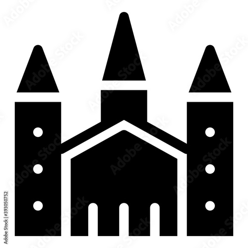 Icon of cologne castle building in filled style 