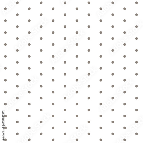 Polka dot vector ornament, confetti seamless pattern. Gray elements on white background.