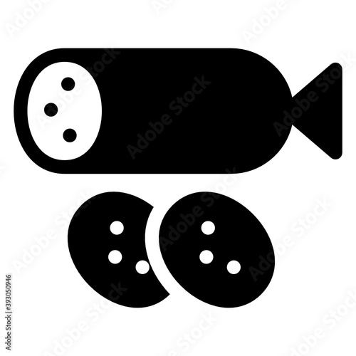 
Icon of sliced hotdog in editable filled style 
