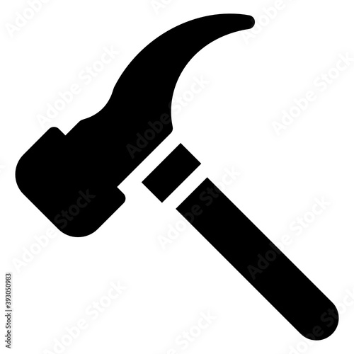 
A repairing tool icon in solid design, claw hammer vector 
