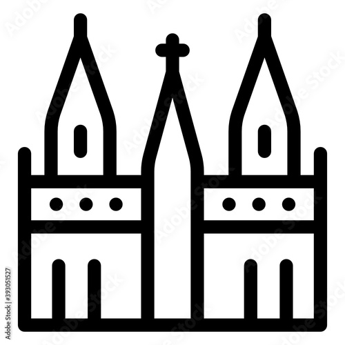 
Icon of cologne castle building in filled style 
