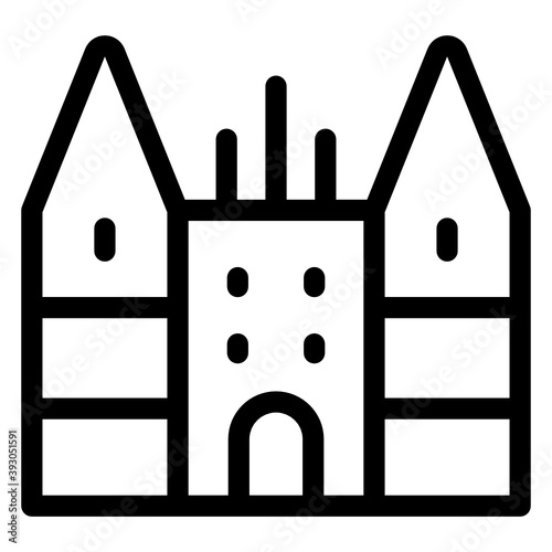 
Icon of cologne castle building in filled style 
