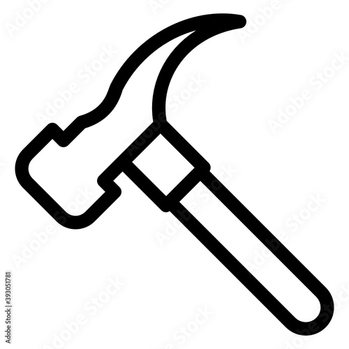 A repairing tool icon in solid design, claw hammer vector 