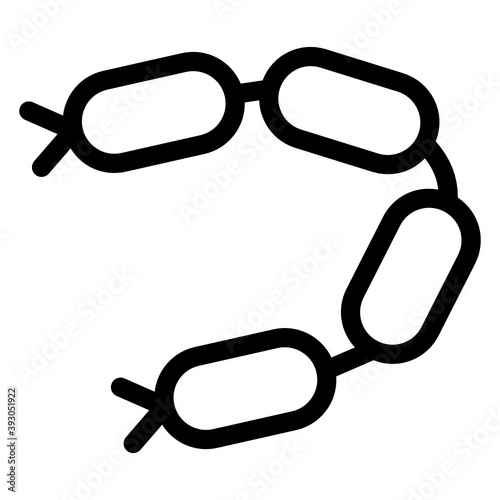 
Trendy filled icon of sausages chain, fast food, 
