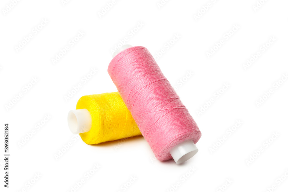 Spools of thread isolated on white background Spools of thread isolated on white background