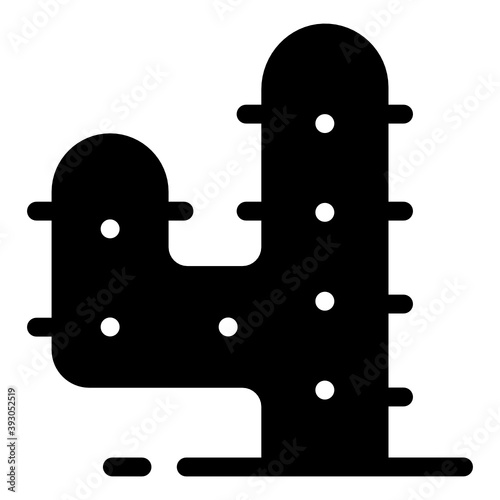 
Prickly plant, solid icon of spanish cactus 
