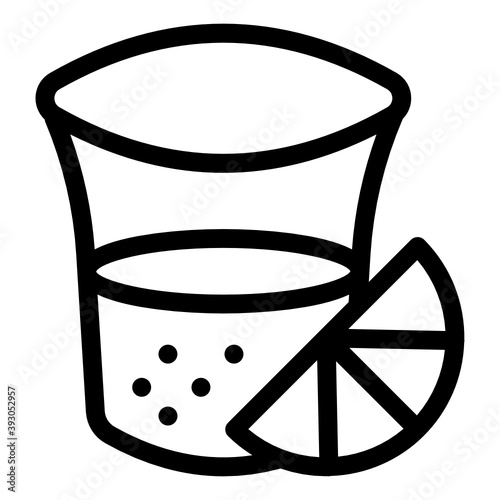 
A glass with lemon slice, lemonade icon in filled style 

