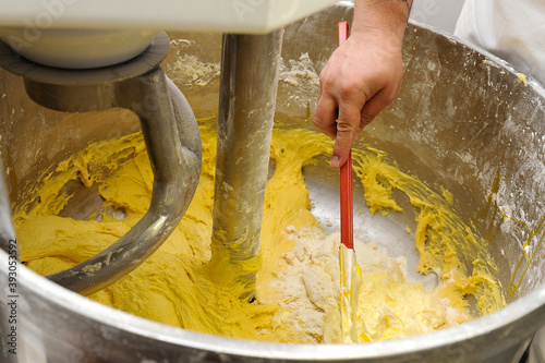 preparation of the typical Italian Christmas cake panettone and Easter cake Colomba