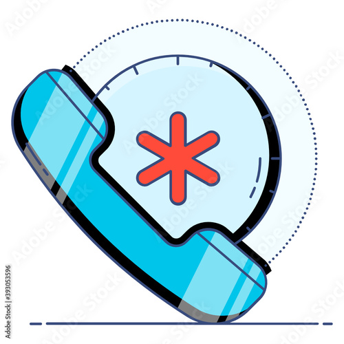 
Medical helpline for medical emergency calls, editable vector of call service 
