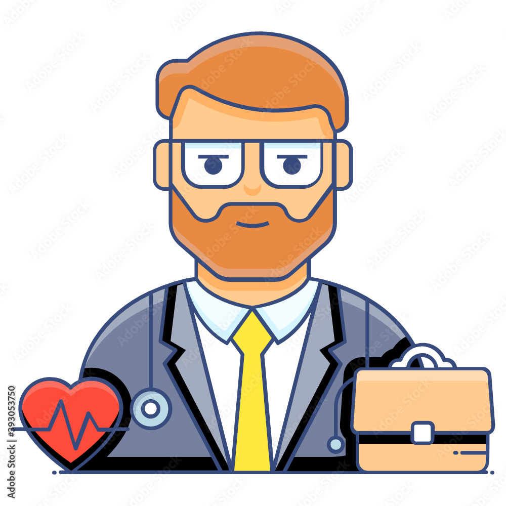 A professional avatar vector in flat style, doctor icon
A professional avatar vector in flat style, doctor icon