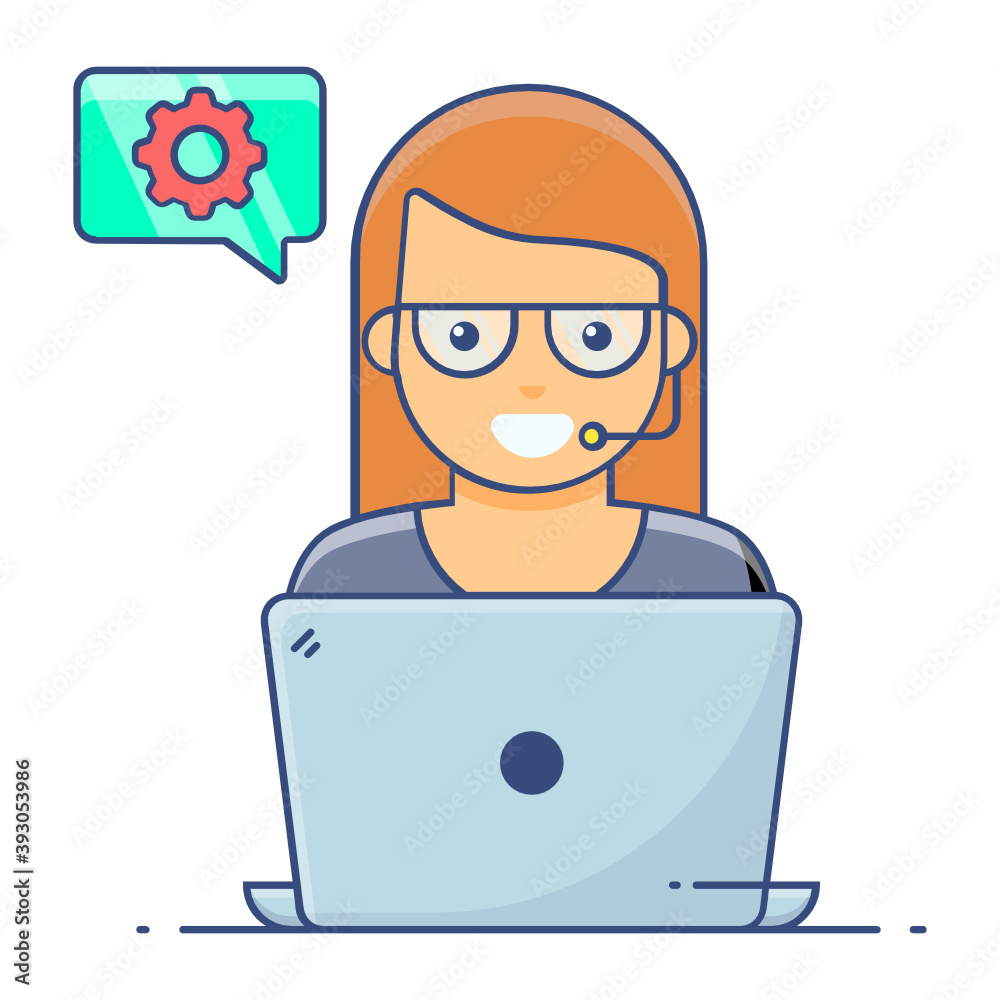 Help desk vector in modern flat style, service provider
Help desk vector in modern flat style, service provider