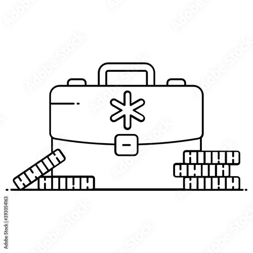 
Briefcase with coins showing concept of emergency funds icon
