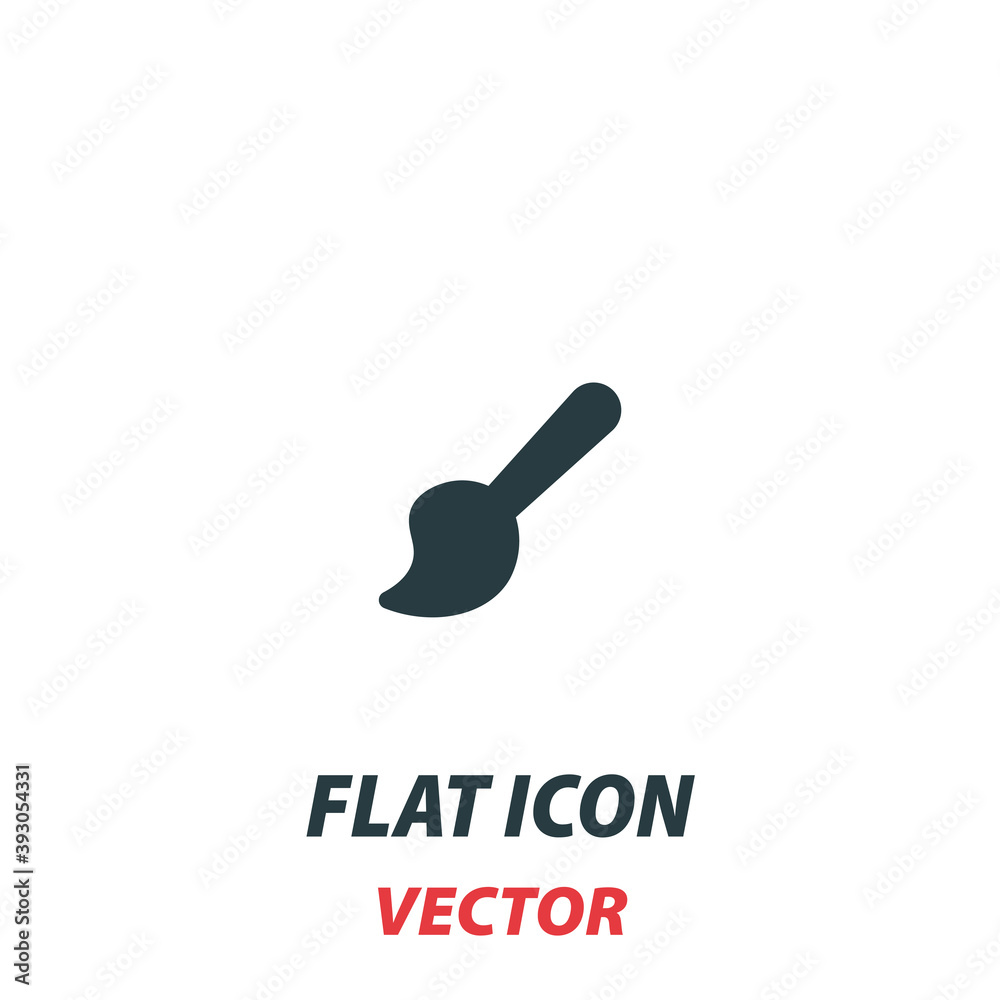 Brush icon in a flat style. Vector illustration pictogram on white background. Isolated symbol suitable for mobile concept, web apps, infographics, interface and apps design Brush icon in a flat style. Vector illustration pictogram on white background. Isolated symbol suitable for mobile concept, web apps, infographics, interface and apps design