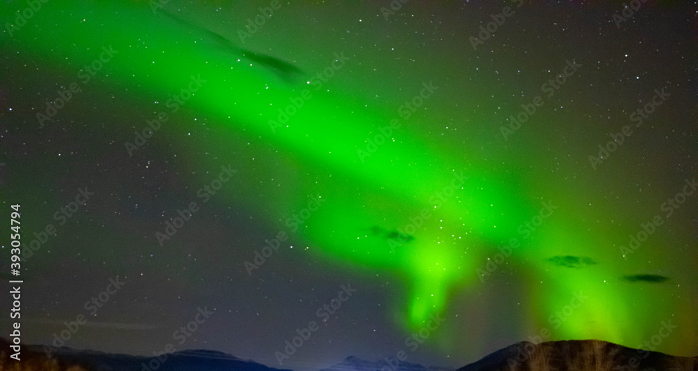 background with stars and aurora