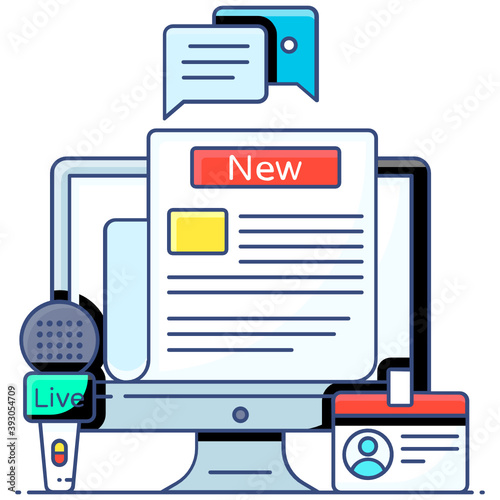 
A flat vector of email marketing, editable icon 

