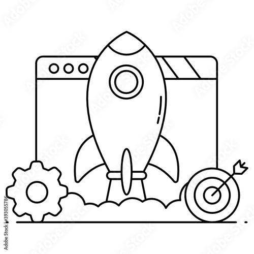 
A project startup icon in modern style 
