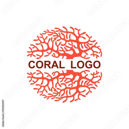 Coral logo. Isolated coral on white background