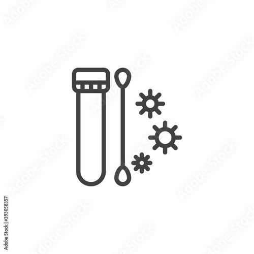 Coronavirus test line icon. linear style sign for mobile concept and web design. Covid 19 virus test outline vector icon. Symbol, logo illustration. Vector graphics
