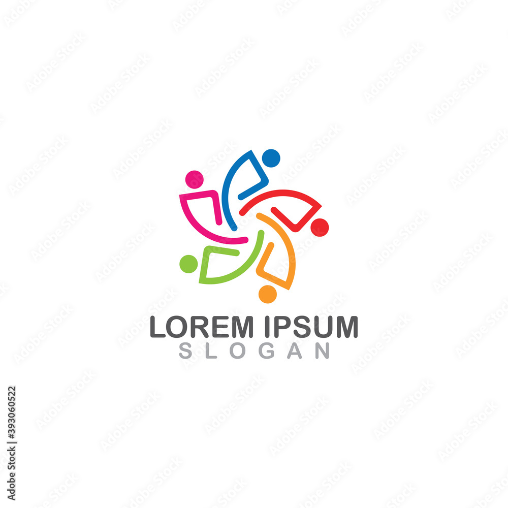 Abstract people logo Vector Emblem Design Template. Creative Circle of People Icon Abstract people logo Vector Emblem Design Template. Creative Circle of People Icon