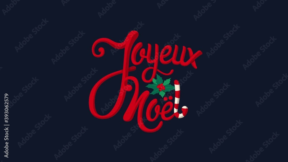 Festive Holiday Greetings with a Twist: 'Joyeux Noël' Typography in Candy Cane Stripes