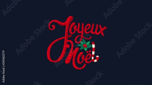 Festive Holiday Greetings with a Twist: 'Joyeux Noël' Typography in Candy Cane Stripes