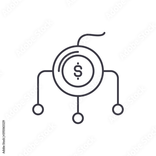Company restructuring icon, linear isolated illustration, thin line vector, web design sign, outline concept symbol with editable stroke on white background.