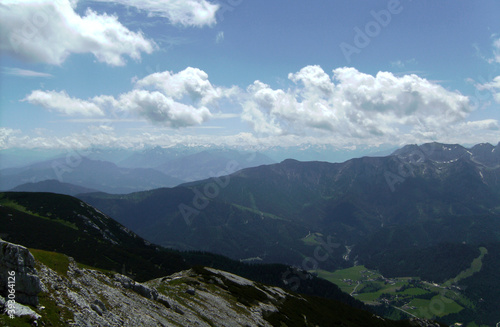 Mountain hiking tour to mountain Guffert in Tyrol, Austria