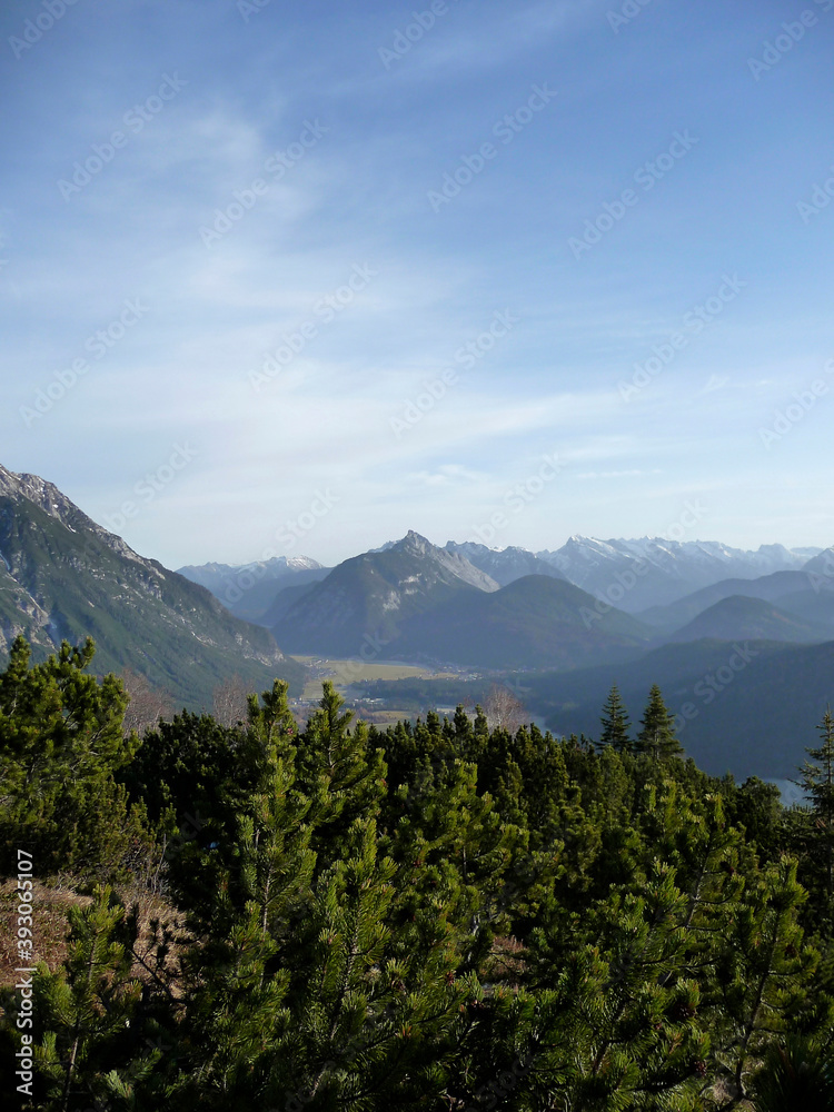 Mountain hiking tour to mountain Hohe Munde in Tyrol, Austria Mountain hiking tour to mountain Hohe Munde in Tyrol, Austria