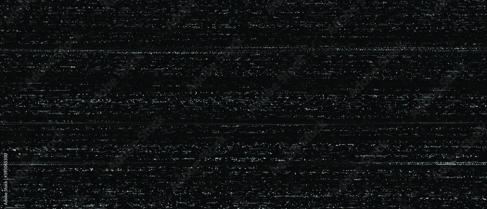 Dark noise effect. Vhs glitch, damaged signal and distorted retro TV