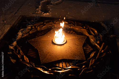 Eternal flame in memory of the past war