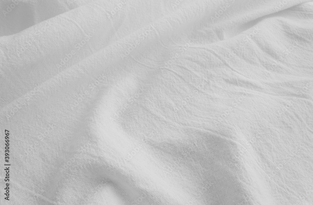 Obraz premium White rippled cotton fabric texture background