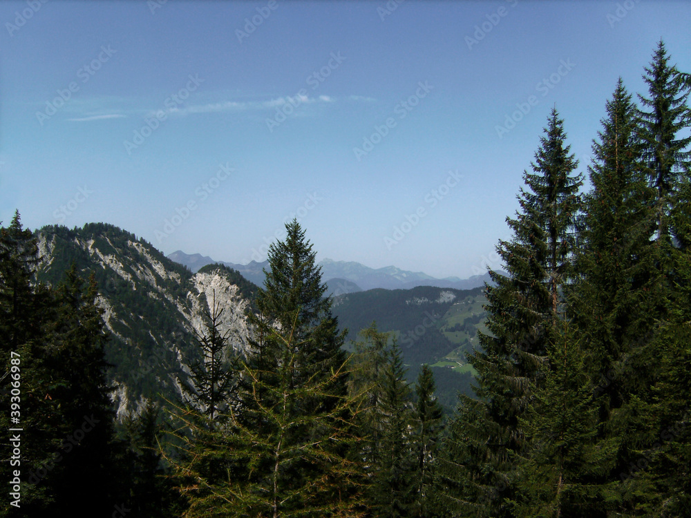 Mountain panorama of Kufstein via ferrata, through North face, Austria