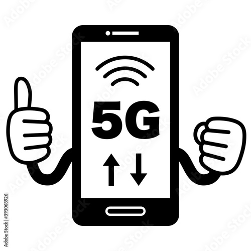 5Gスマホの漫画風アイコン