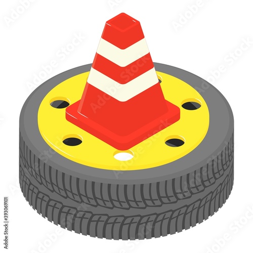 Traffic symbol icon. Isometric illustration of traffic symbol vector icon for web