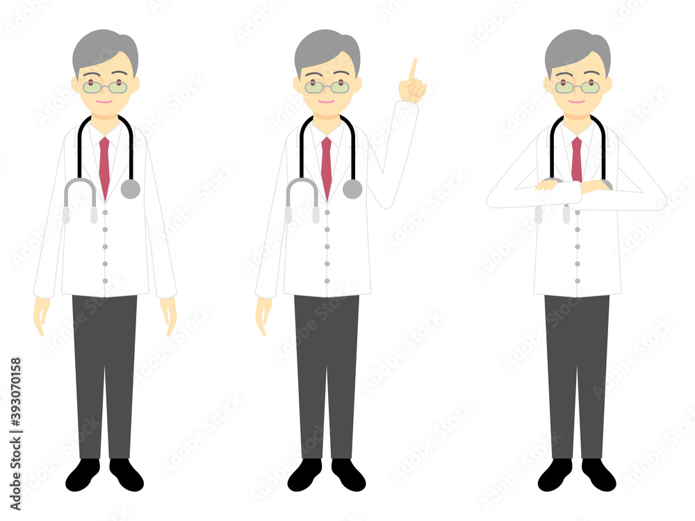 男性医師のイラスト、ポーズ集/Illustrations of male doctors, pose collection 男性医師のイラスト、ポーズ集/Illustrations of male doctors, pose collection