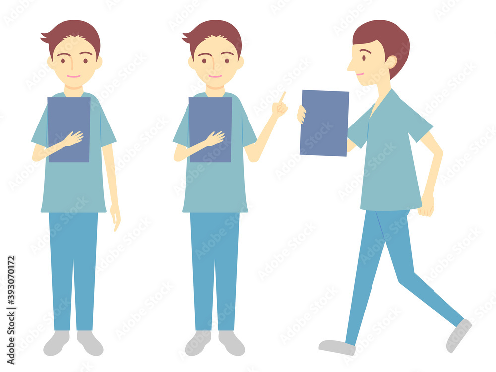 男性看護師のイラストポーズ集/Illustration pose collection of male nurses 男性看護師のイラストポーズ集/Illustration pose collection of male nurses