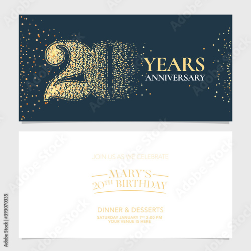 20 years anniversary vector logo, icon. Graphic design element with number for 20th anniversary