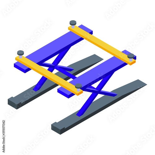 Car lift icon. Isometric of car lift vector icon for web design isolated on white background