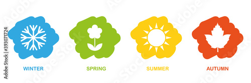 four seasons winter spring summer fall icon set vector illustration EPS10